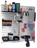 Metal Pegboard Utility Tool Storage Kit - Metallic Pegboard with Accessories