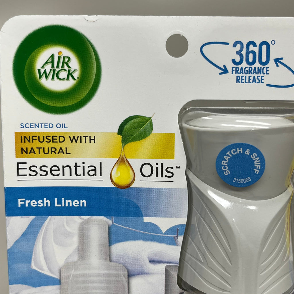 AIR WICK 6-PK! Plug in Air Freshener w/ Fresh Linen scent & essential oils (New)