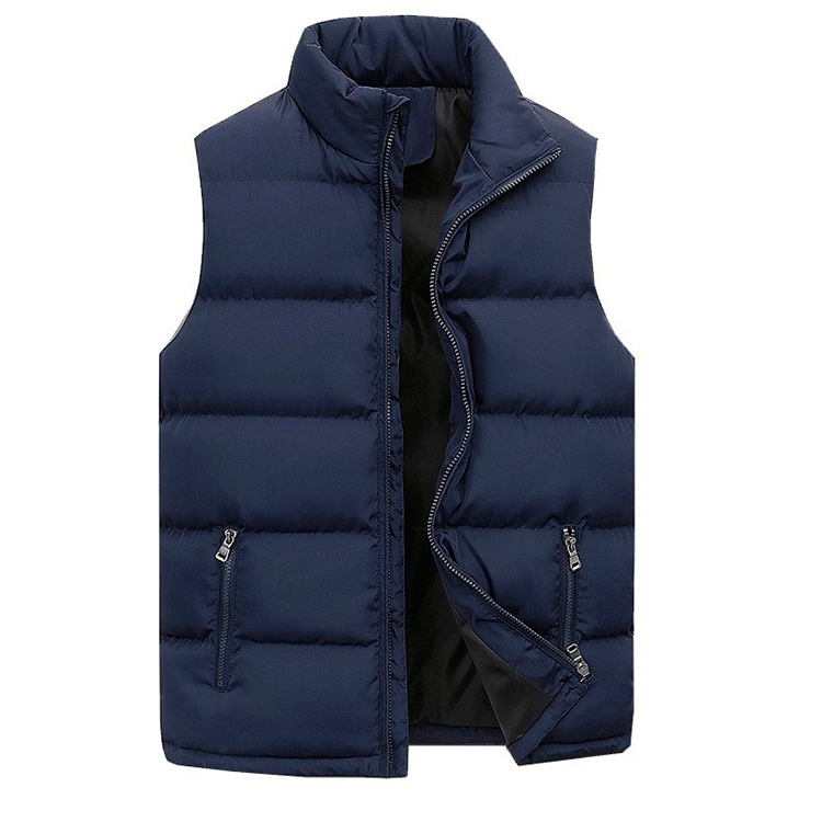 Mens Vest Jacket – Warm Sleeveless Waterproof Zipper Coat