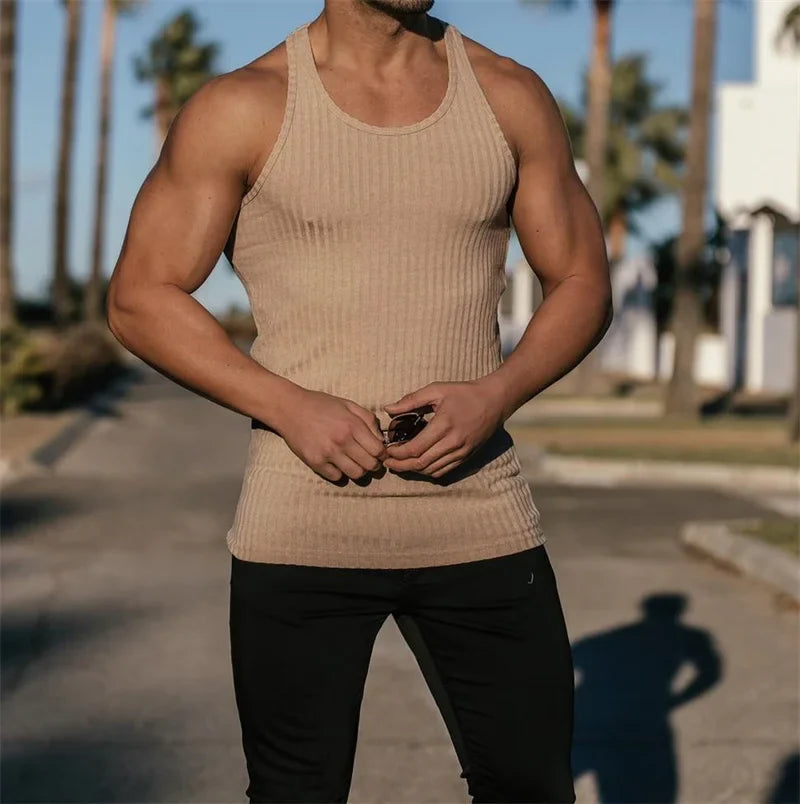 StriveFit Men's Stripe Gym Tank - Summer 2026