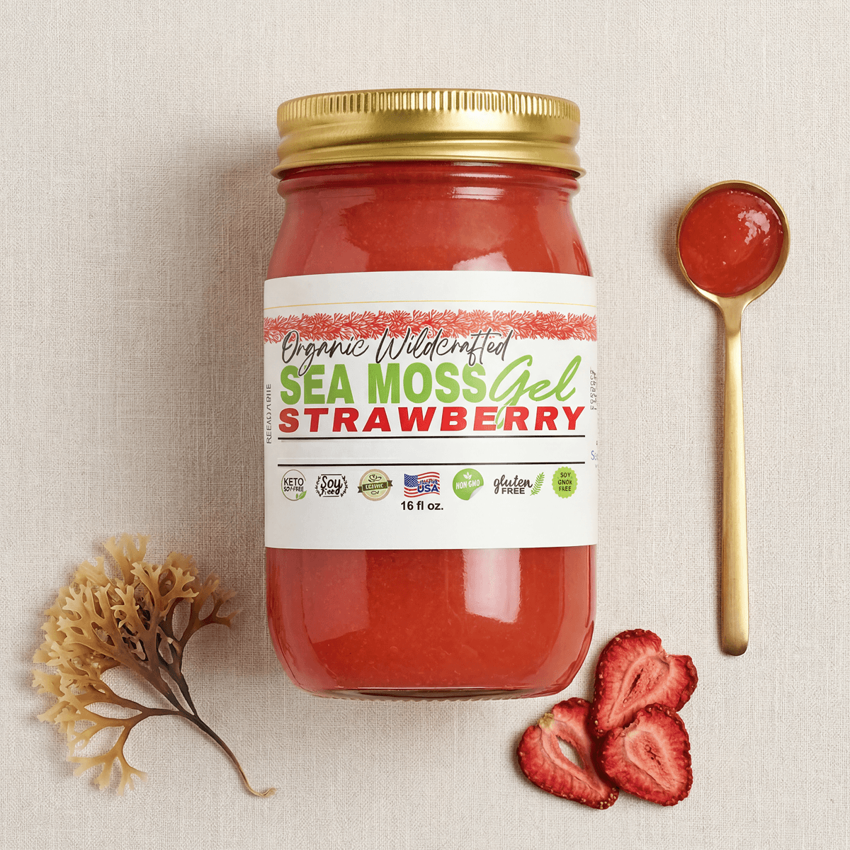 Sea Moss Gel - Strawberry Flavor 16oz