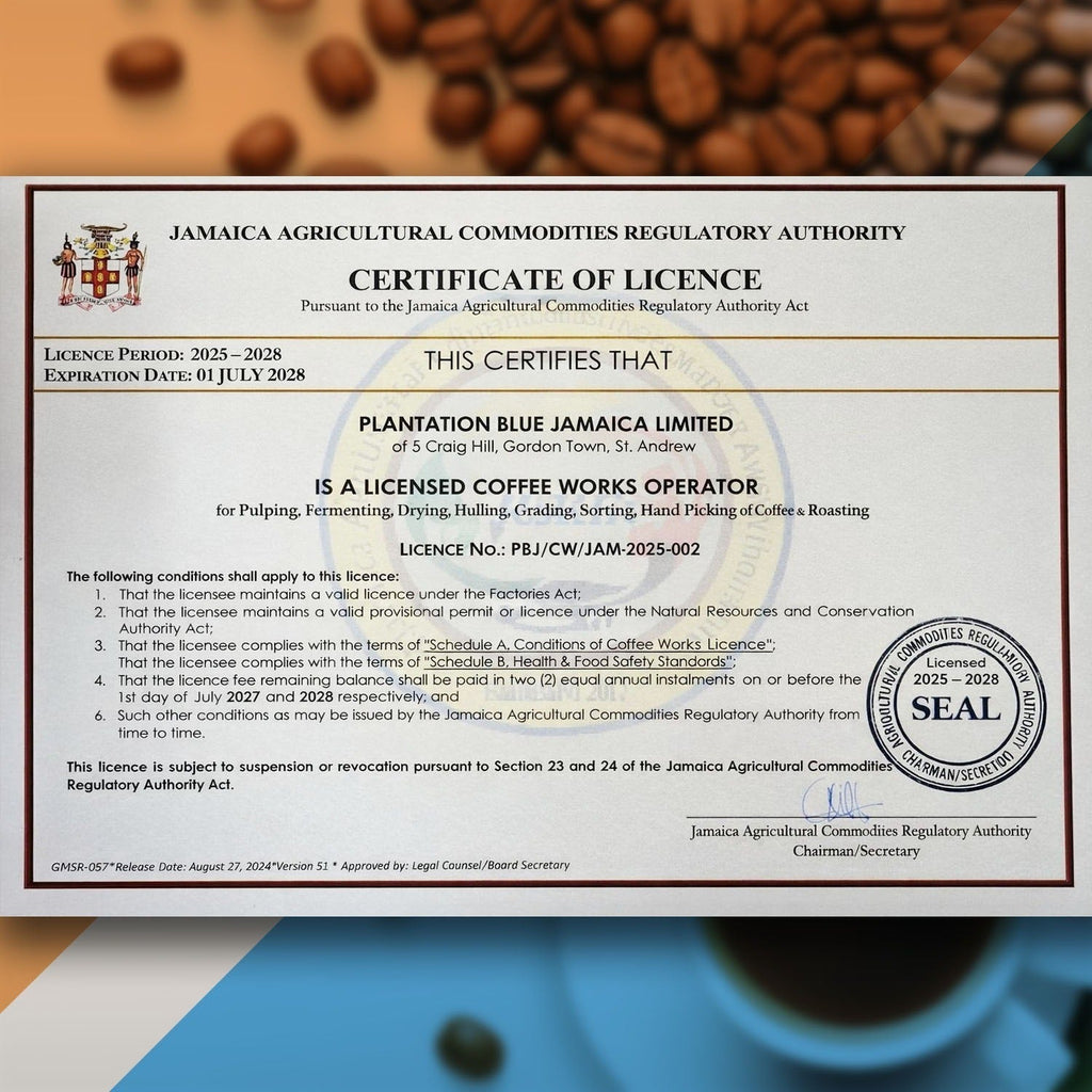Plantation Blue 100% Jamaica Blue Mountain Coffee - Medium Roast - 8oz Ground