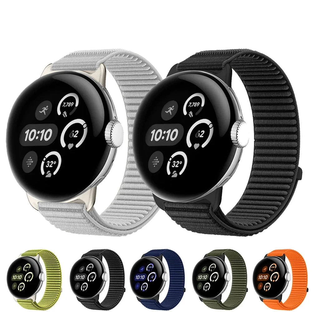 Google Pixel Watch 1 2 3 4 41mm 45mm Nylon Band-Breathable